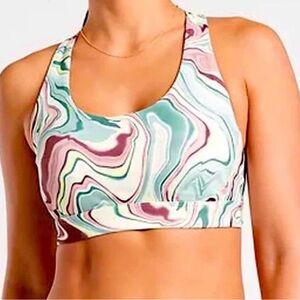 Athleta Ultimate Printed Racerback Sports Bra